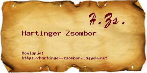 Hartinger Zsombor névjegykártya
